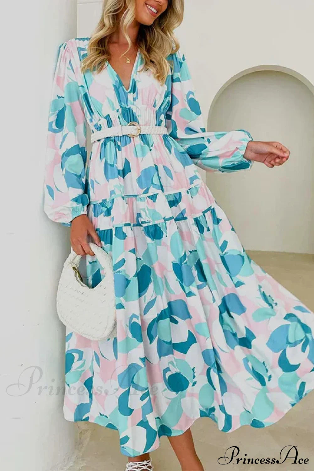 Autumn Long Sleeved Pleated Maxi Dress Boho