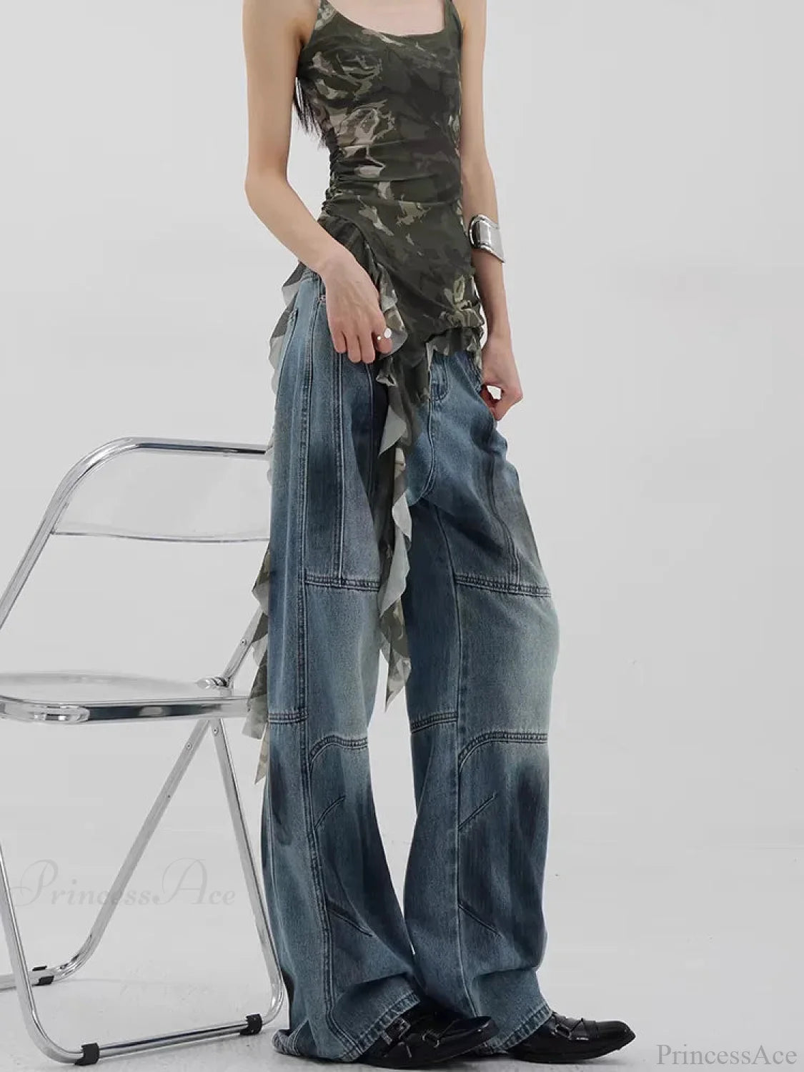 Azure Medieval Loose Harajuku Pant