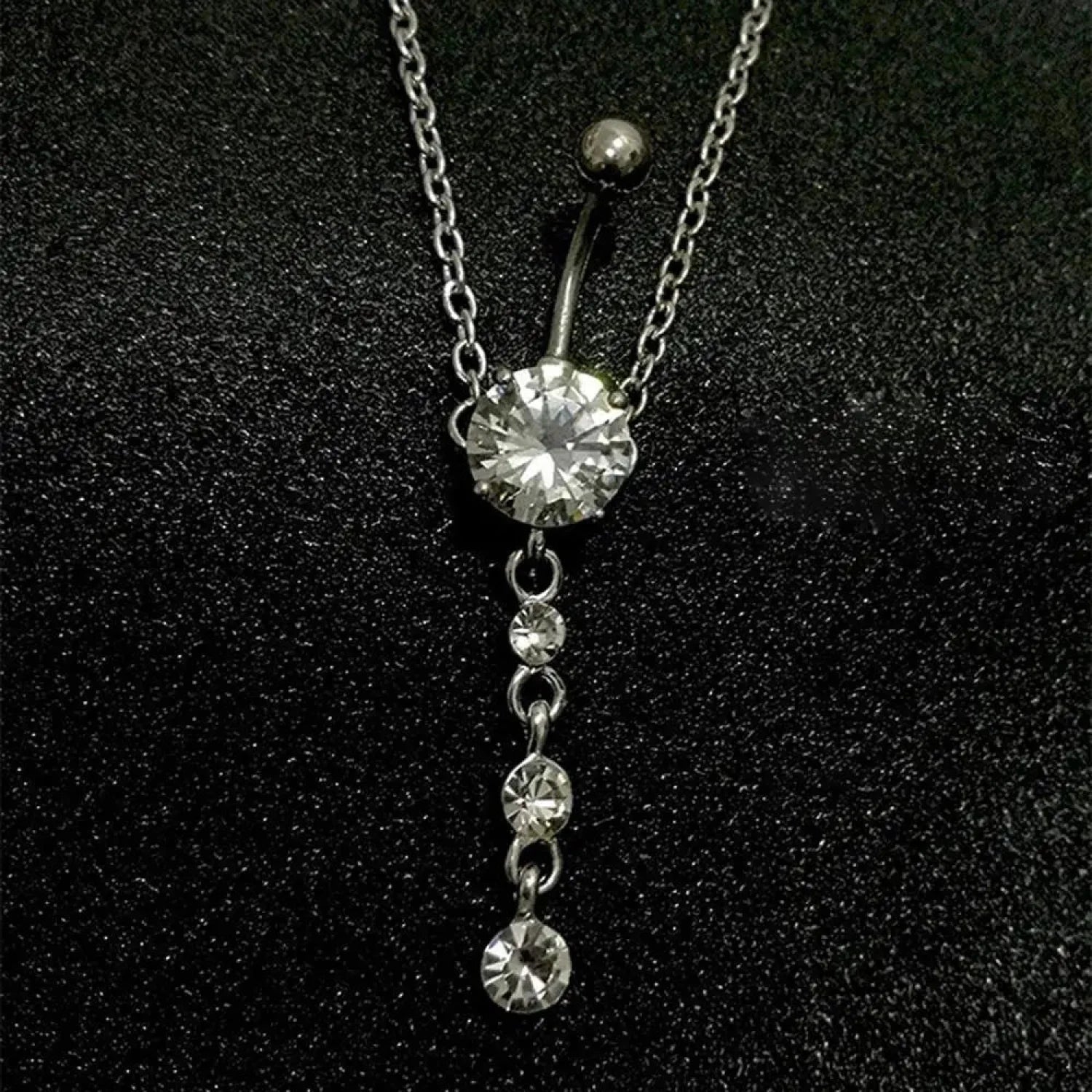 Azure Zircon Peacock Tail Medieval Belly Ring