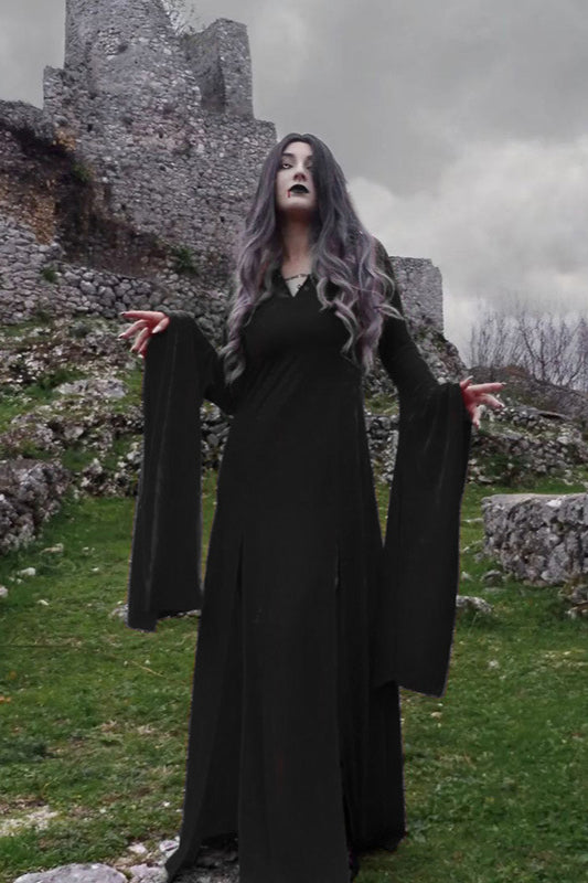Robe gothique de sorcière d'Halloween