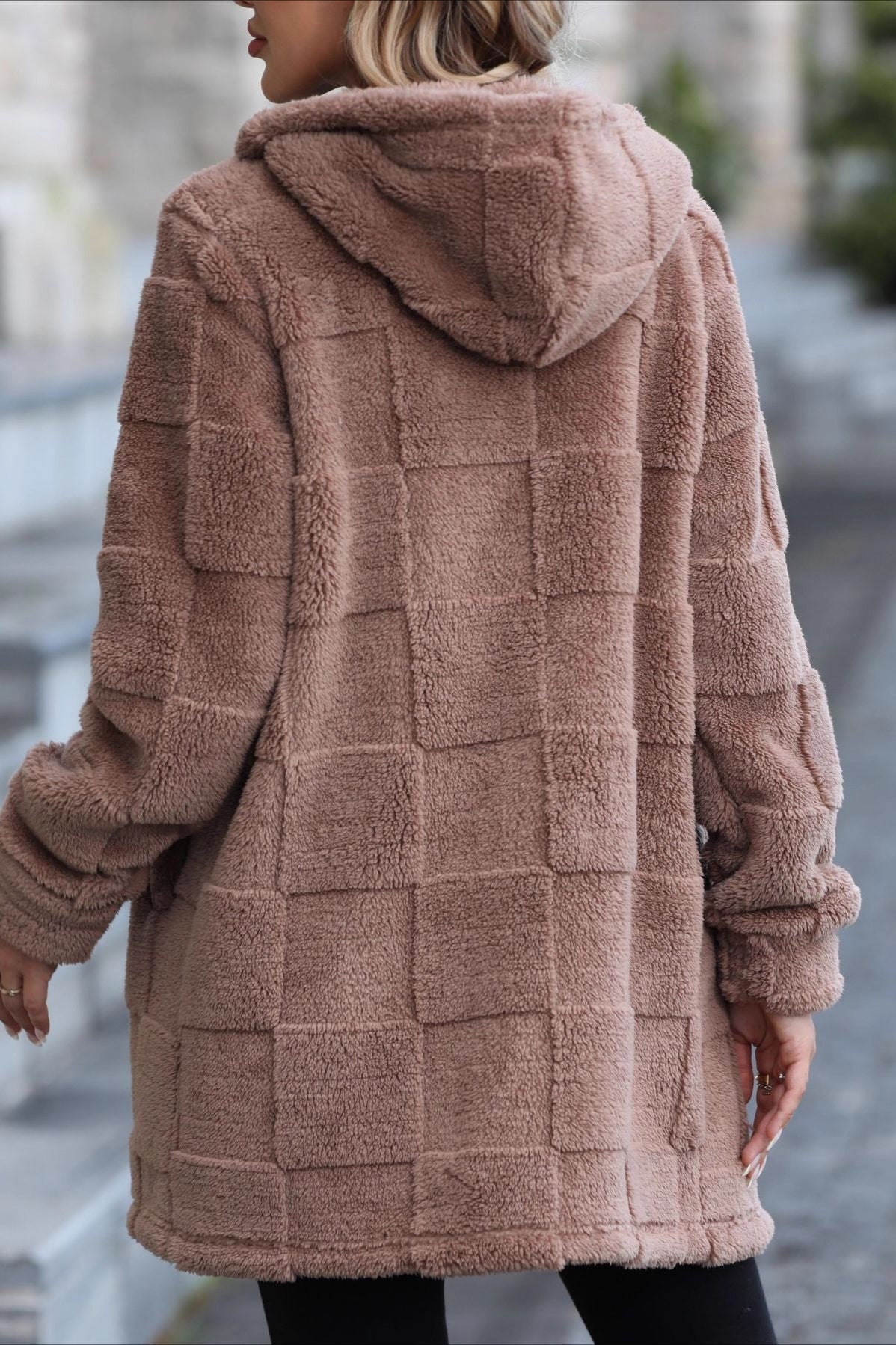 Hooded Long Fleece Cardigan Coat coats