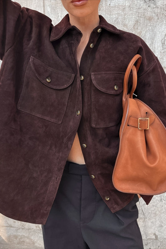 Veste vintage ample en daim