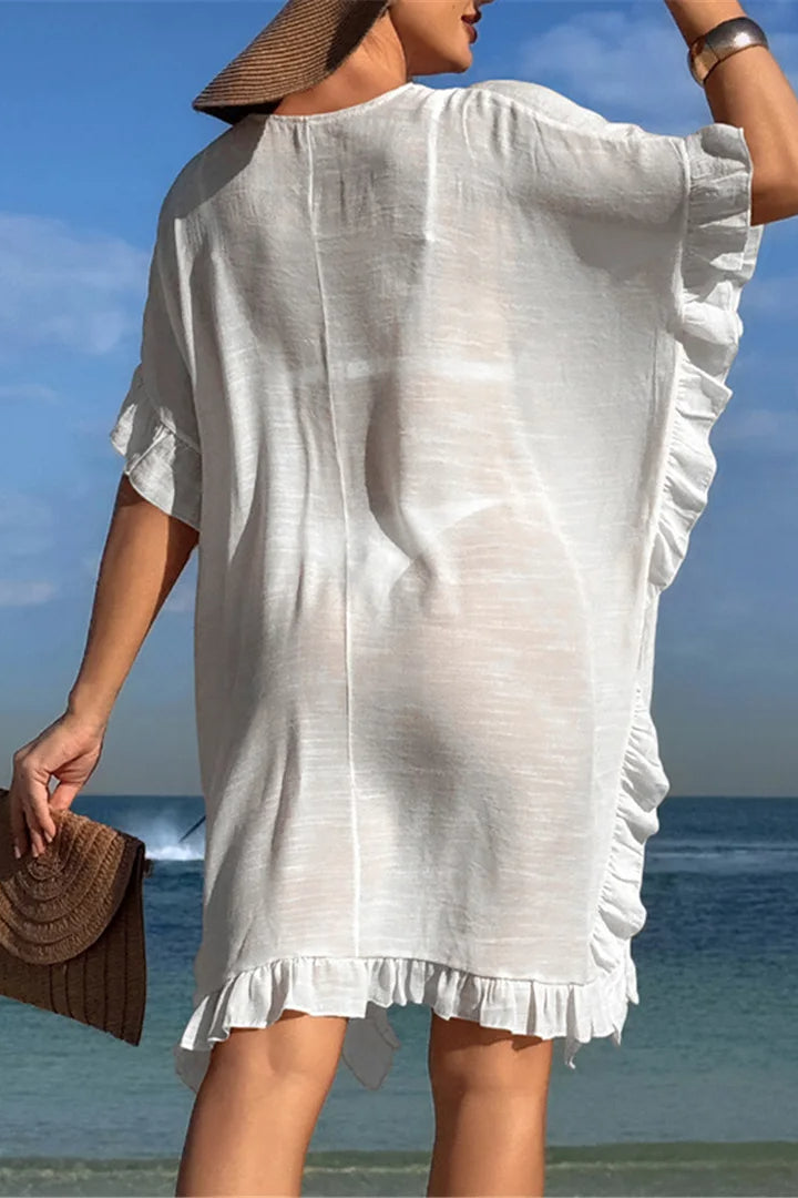 Short Sleeve Crochet Tunic Boho Dress