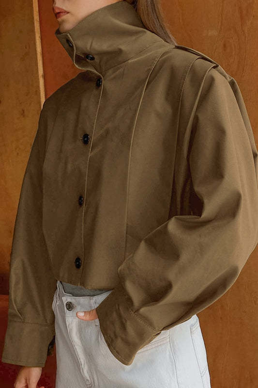 Veste à manches longues et col plissé