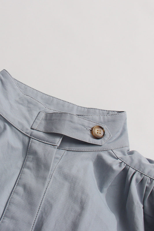 Relaxed Pleated Detail Jacket Blue / One Size