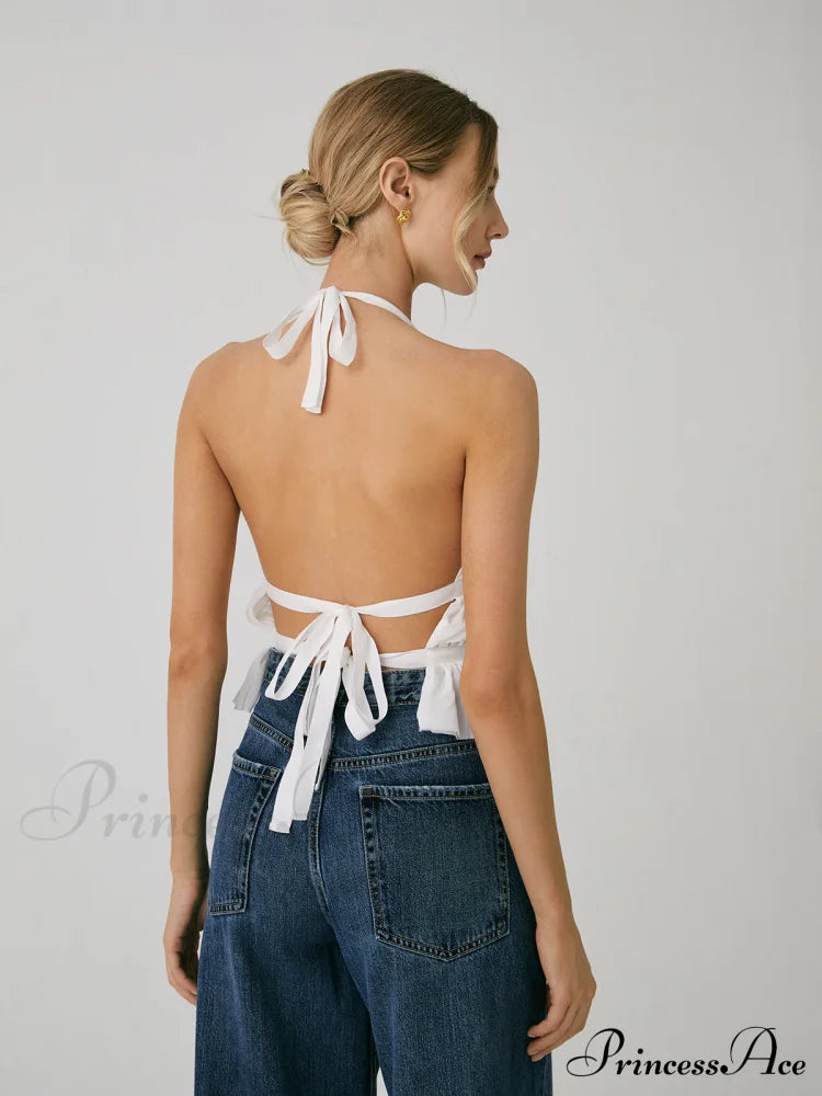 Backless Halter Graceful Tank Top Tops & Camis