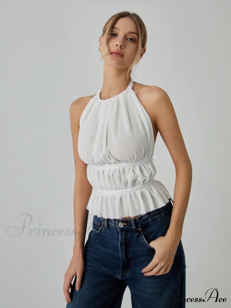 Backless Halter Graceful Tank Top Tops & Camis