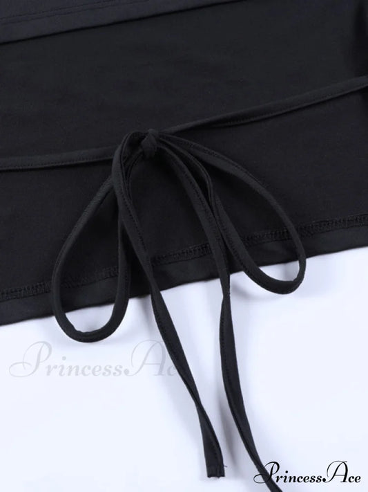 Backless Irregular Back Crop Straps Top Women’s Sleeveless - Black / M