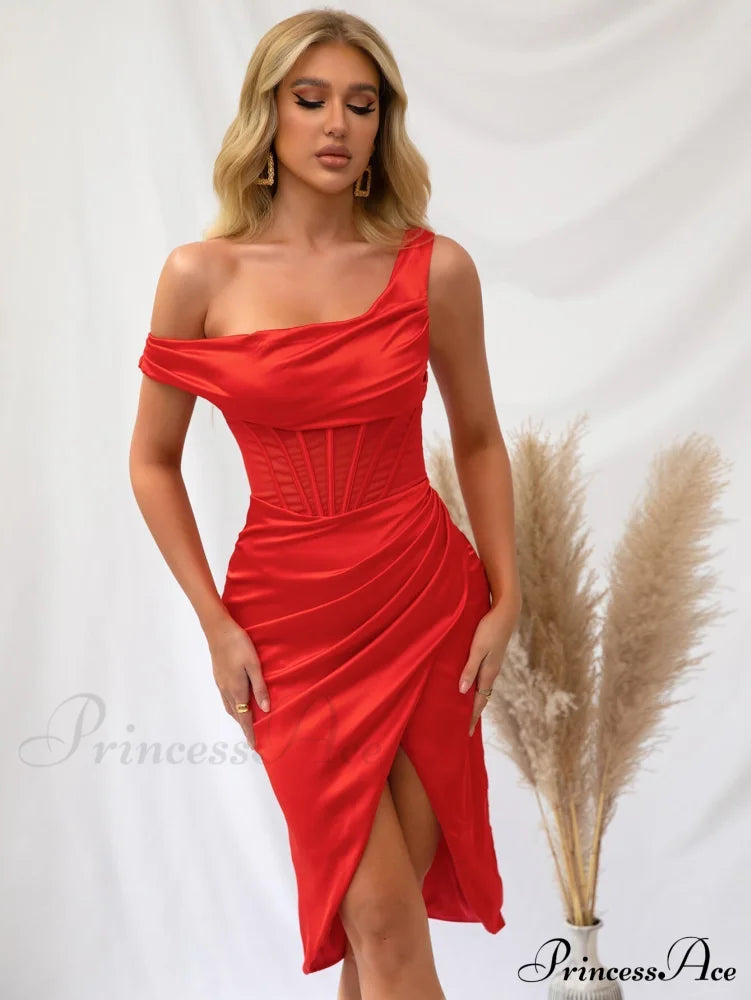 Backless Ruffle Graceful Satin Mini Nightdress Dresses