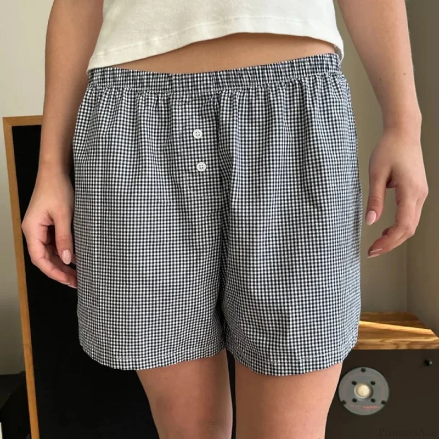 Baggy Striped Vintage Lounge Short Black / S short-250223
