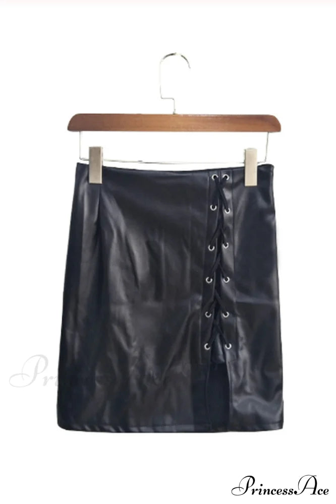 Bandage Black Stylish Plus Size Skirt