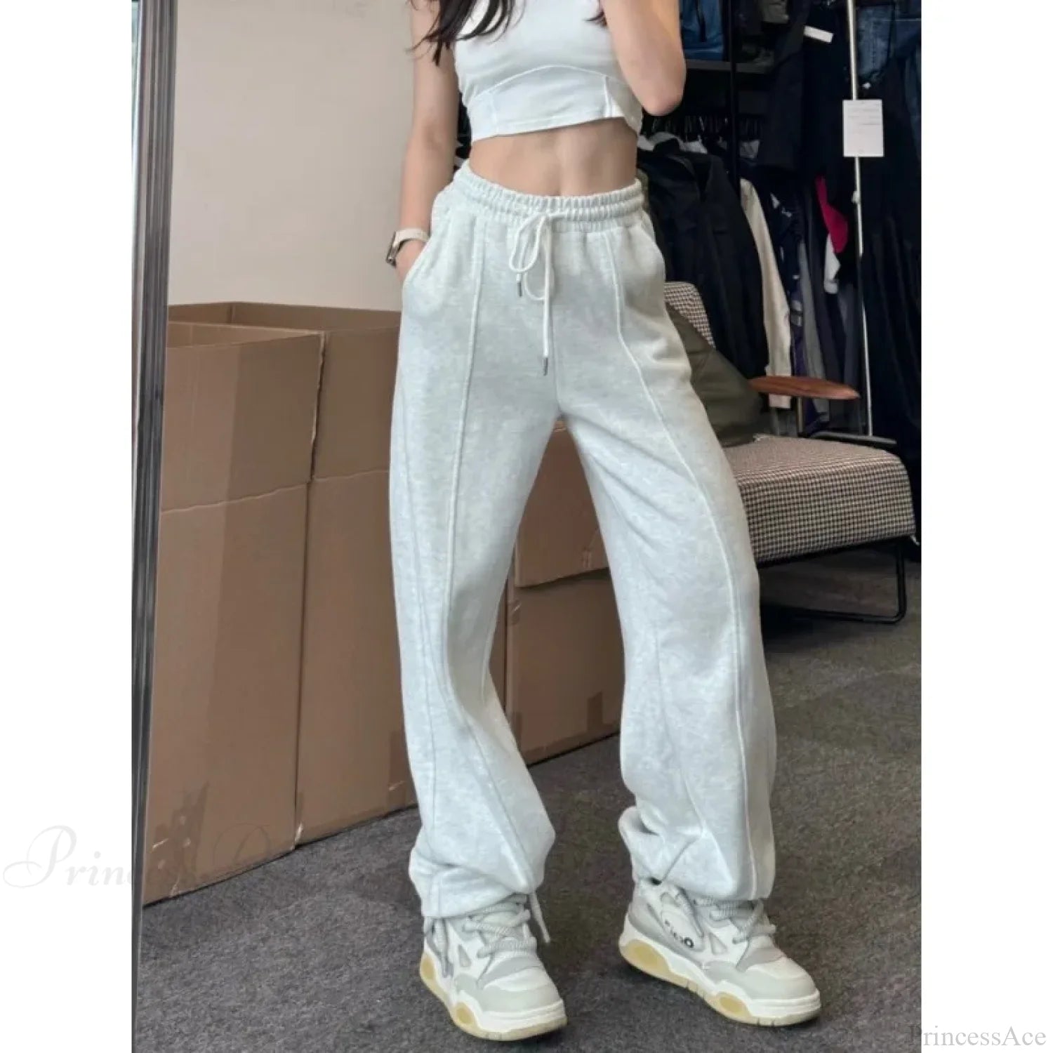 Basic Grey Knit Jogger Pants