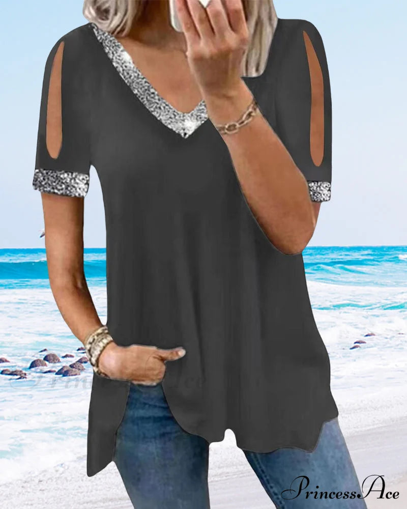 Basic V-Neck Tee T-Shirts