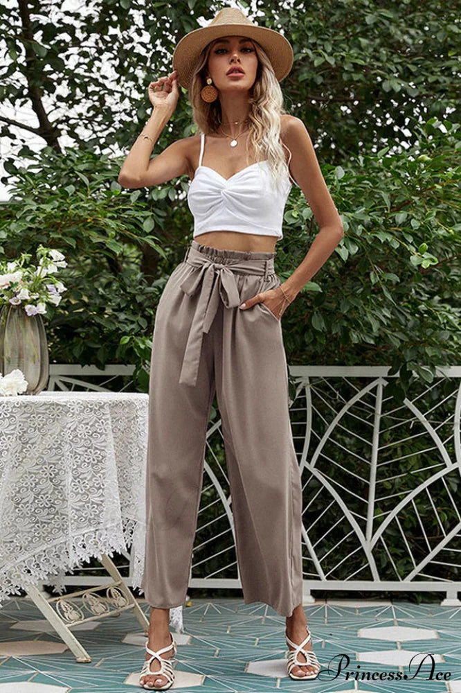 Basic Wide Leg Pants With Belt | Dress In Beauty