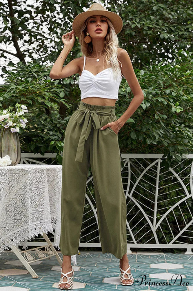 Basic Wide Leg Pants With Belt | Dress In Beauty
