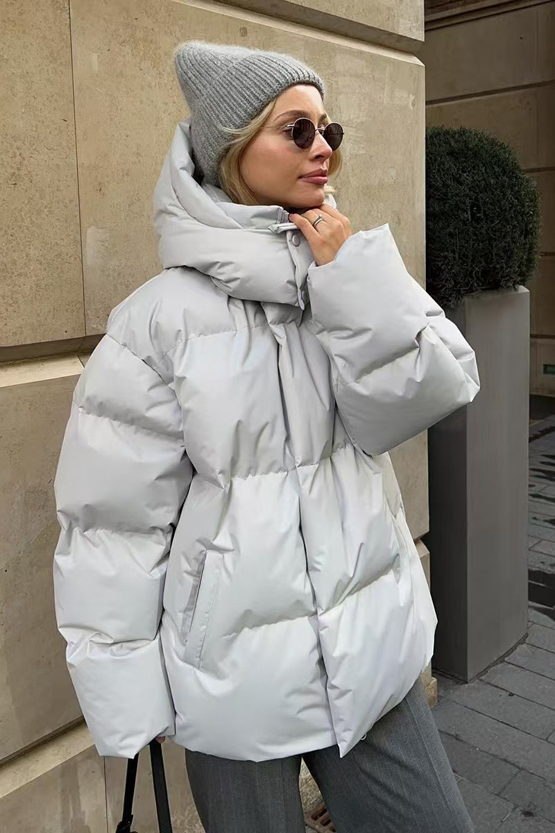 Heavy Duty Zipped Hooded Puffer Jacket