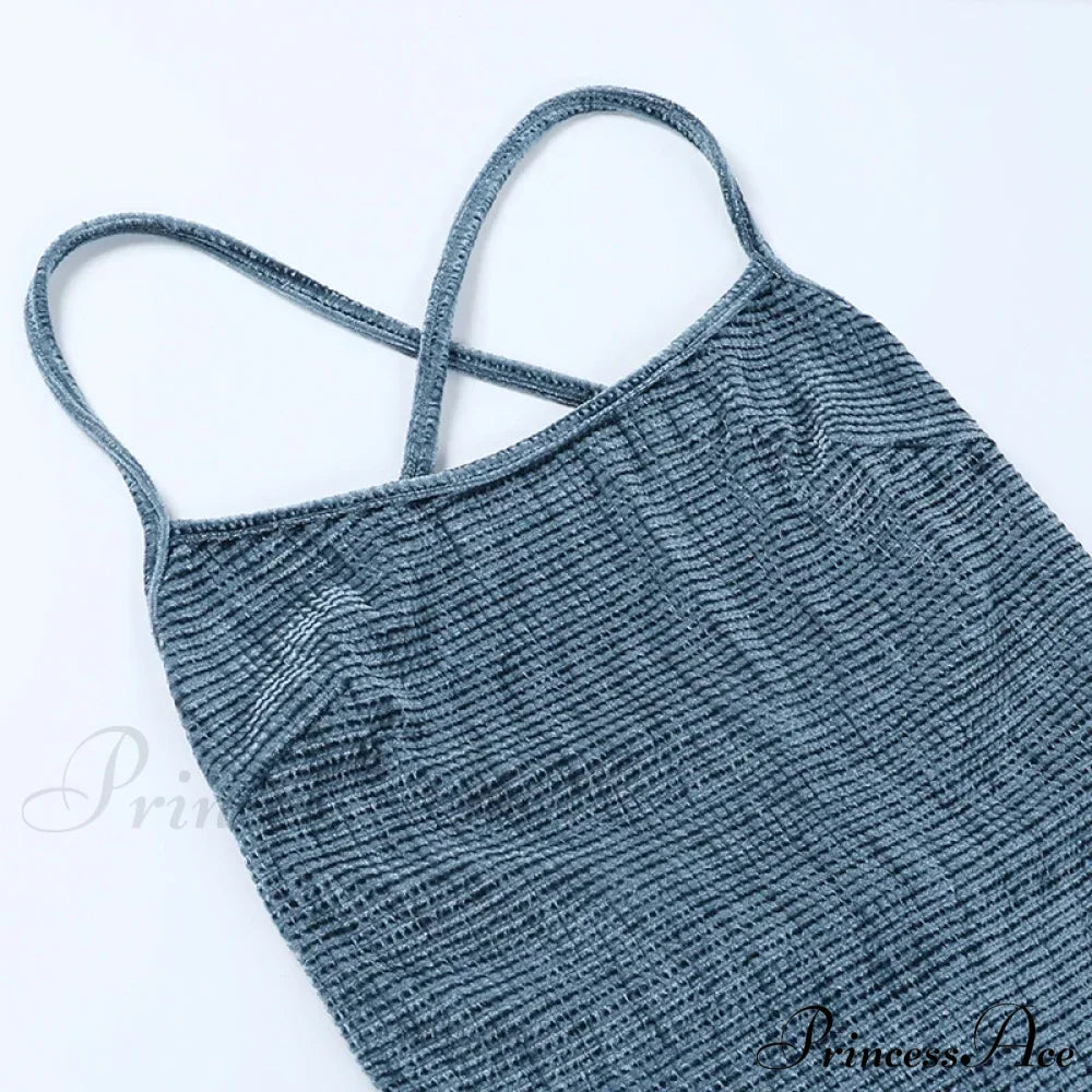 Beachwear Knit Sexy Spaghetti Strap Strapless Backless Lace Up Female Slip Holiday Club Bodycon