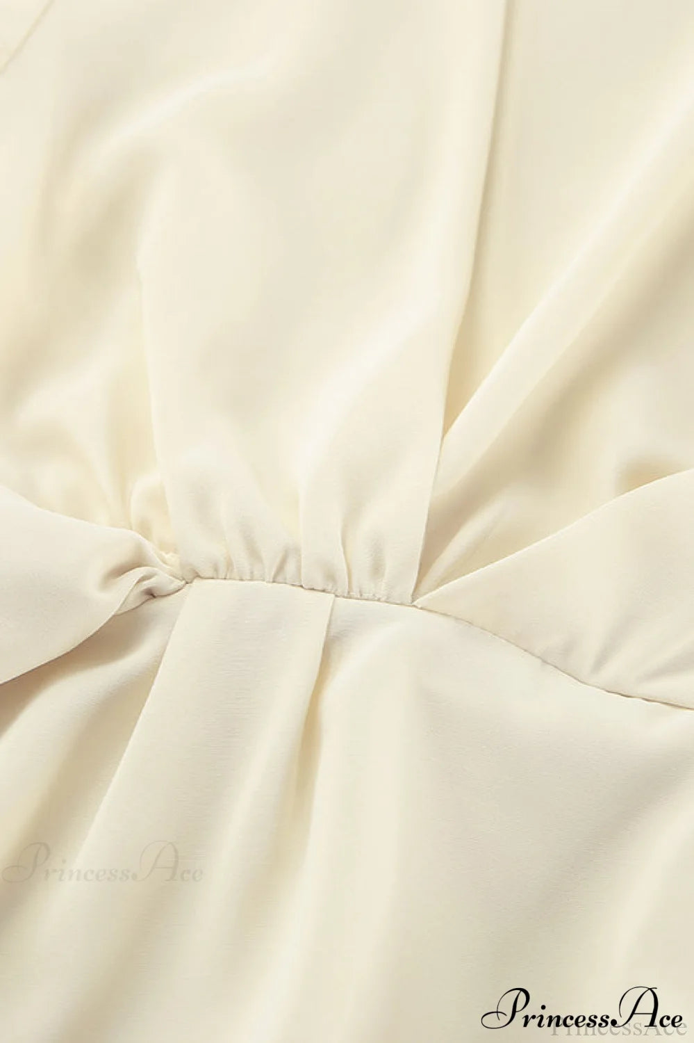 Beige Chiffon Tie Waist Flared Sleeve Blouse