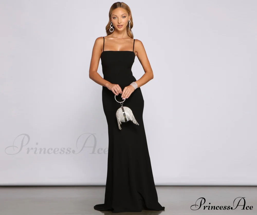 Bette Formal Open Back Crepe Dress - Lady Occasions