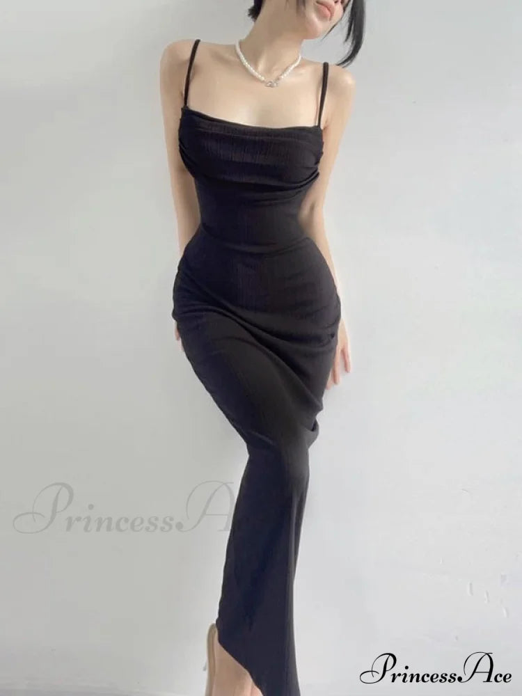 Black Backless Bodycon Dress M / Coffee Coffee Bodycon Dress