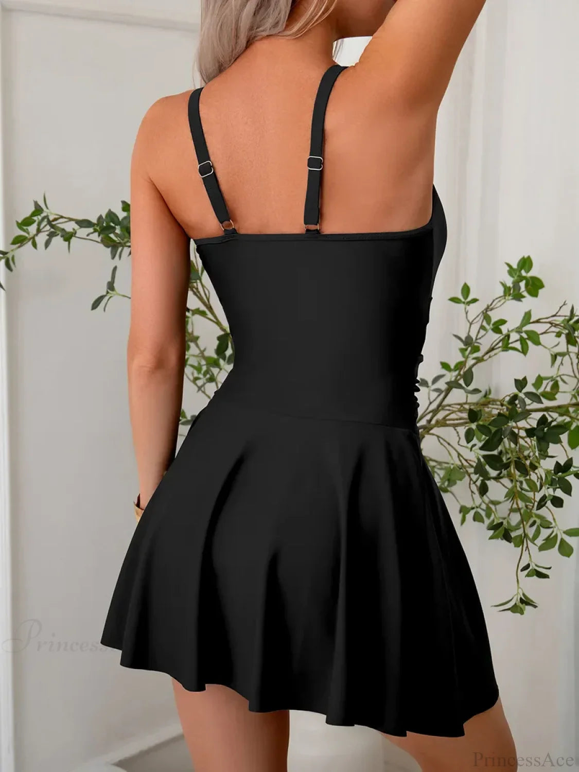 Black Mesh Patchwork One Piece Swimsuit onepiece-250223