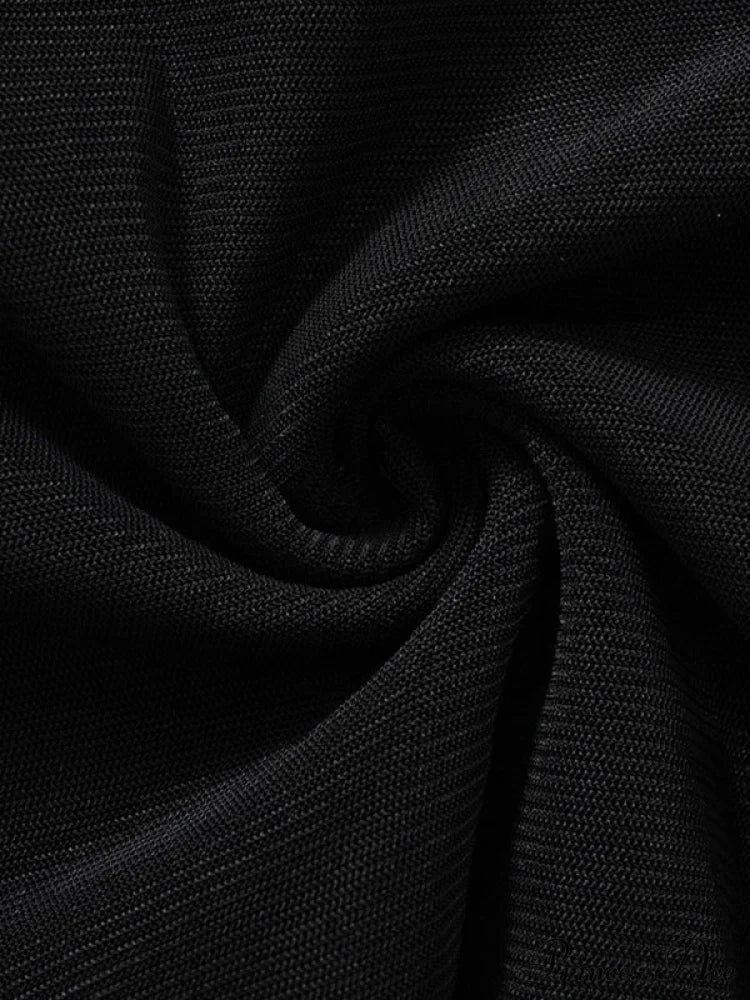 Black Off Shoulder Trendy Long Sleeve Mini Dress Bandeau Tops