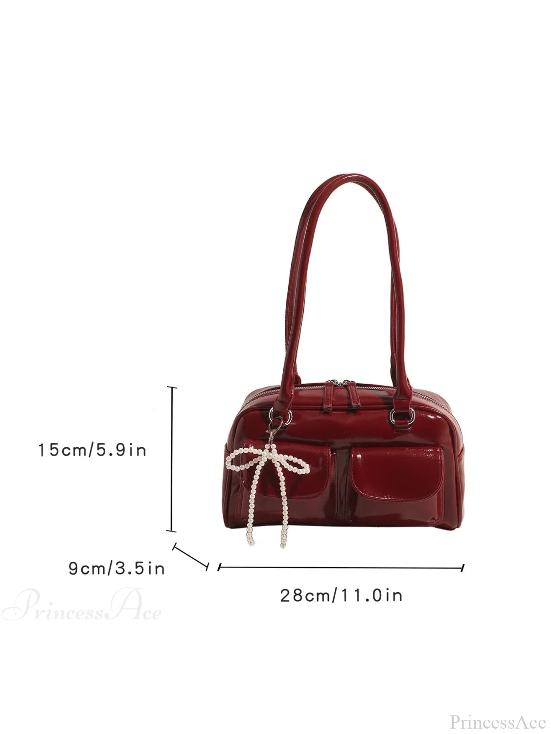 Black PU Leather Casual Shoulder Bag shoulder-250126