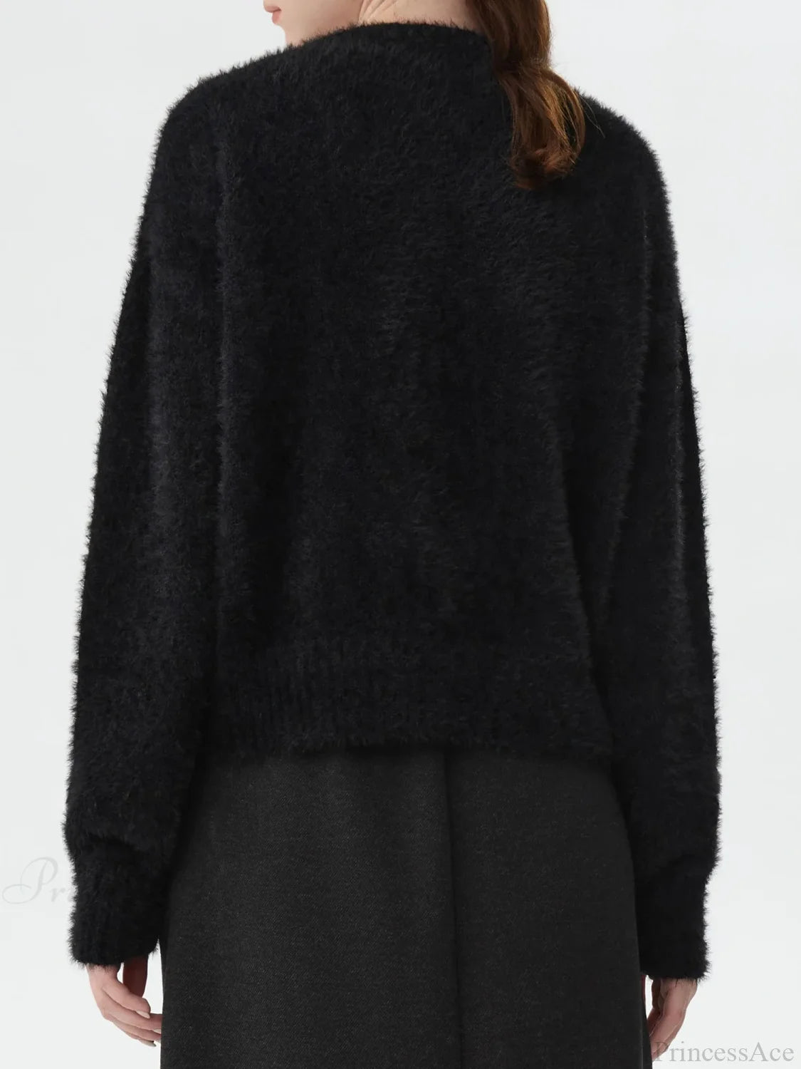 Black White Contrast Dalmatian Embroidered Sweater