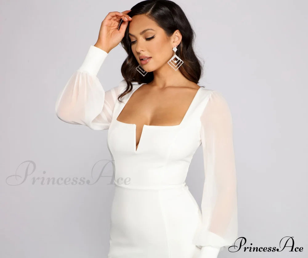 Blake Chiffon Sleeve Charming Crepe Mini Dress S.o. Short Dresses