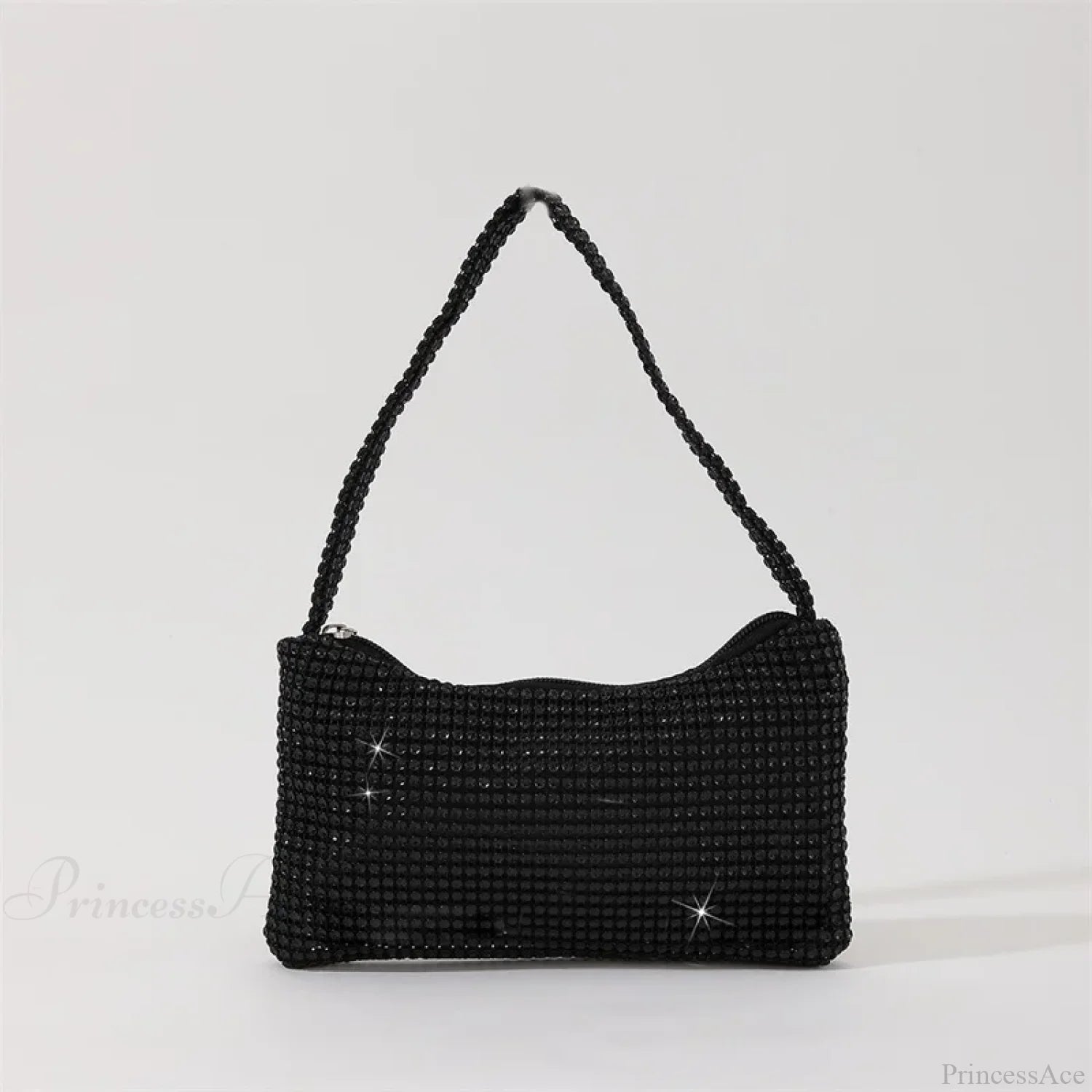 Bling Rhinestone Evening Purse Diamond Shoulder Wedding Party Clutch Black clutchbag-250126