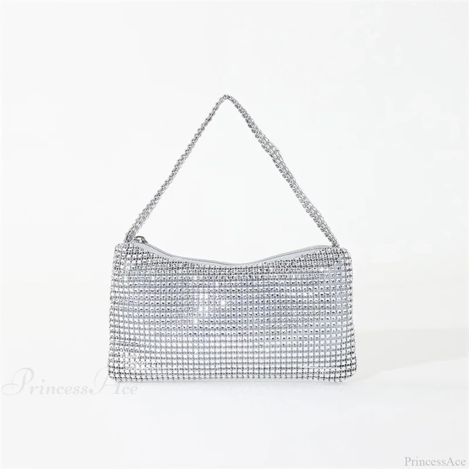 Bling Rhinestone Evening Purse Diamond Shoulder Wedding Party Clutch Silver clutchbag-250126