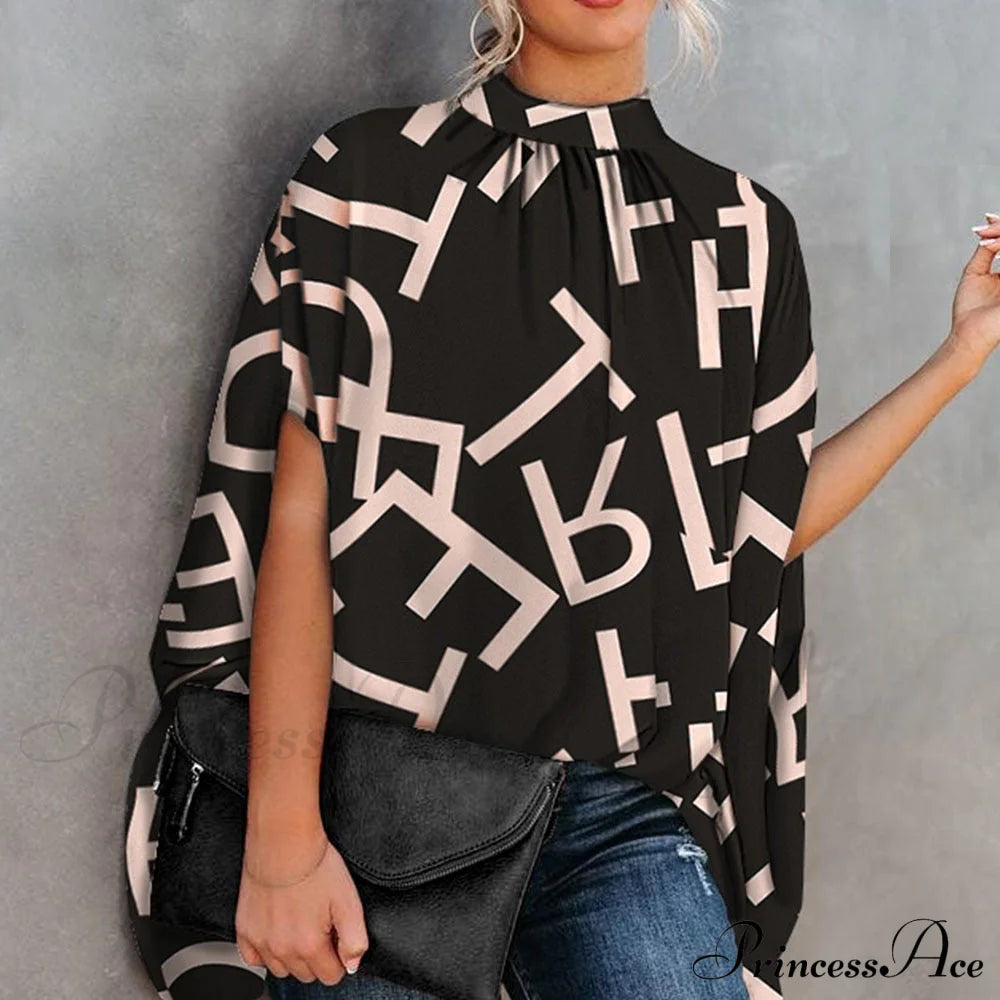 Blouse Loose Top Femme Arm Casual Design Women Warm-Season Fashion Brief Elegant