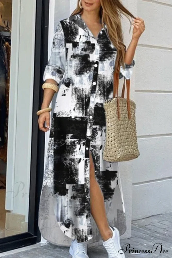 Blouse Patchwork Design Dress Dresses/Casual Dresses