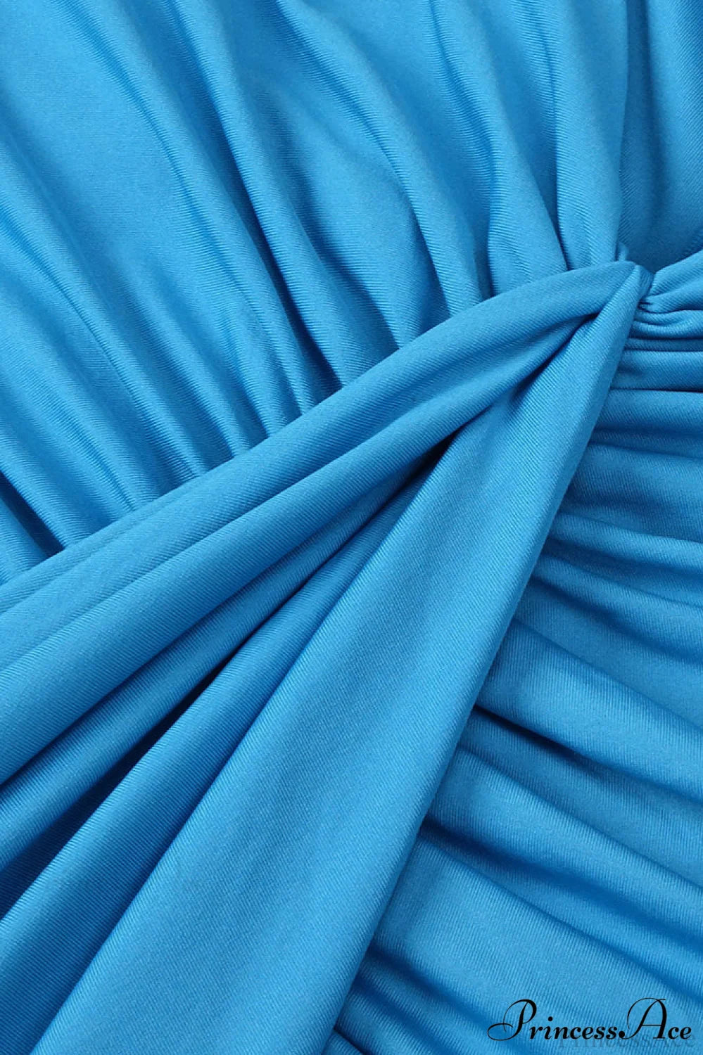 Blue Patchwork Hollow Out High Waist Slim Party Dress