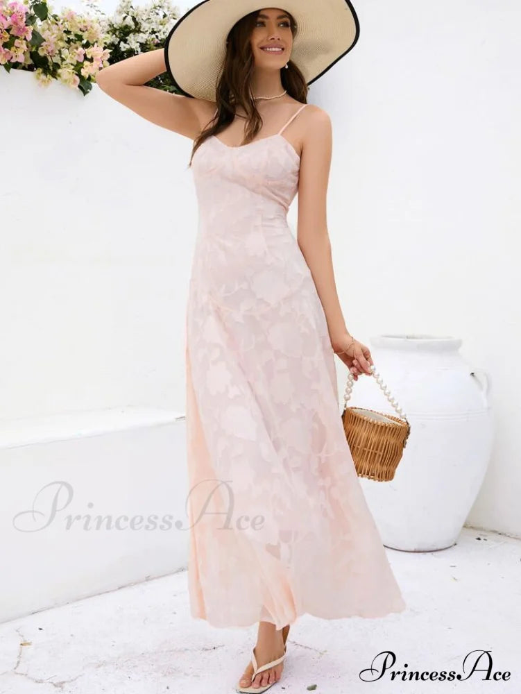 Blush Of Elegance Charming Lace Maxi Dress