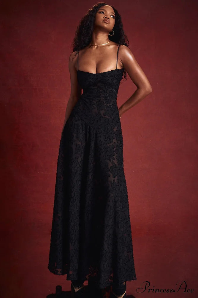 Blush Of Elegance Charming Lace Maxi Dress