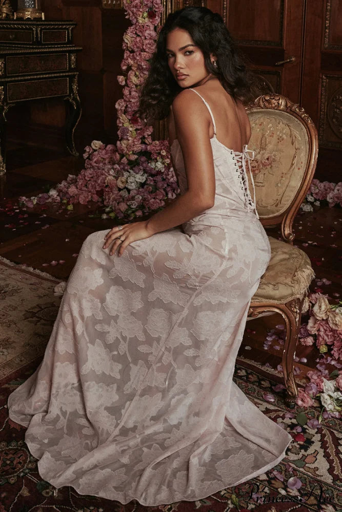Blush Of Elegance Charming Lace Maxi Dress