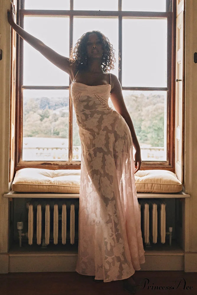 Blush Of Elegance Charming Lace Maxi Dress
