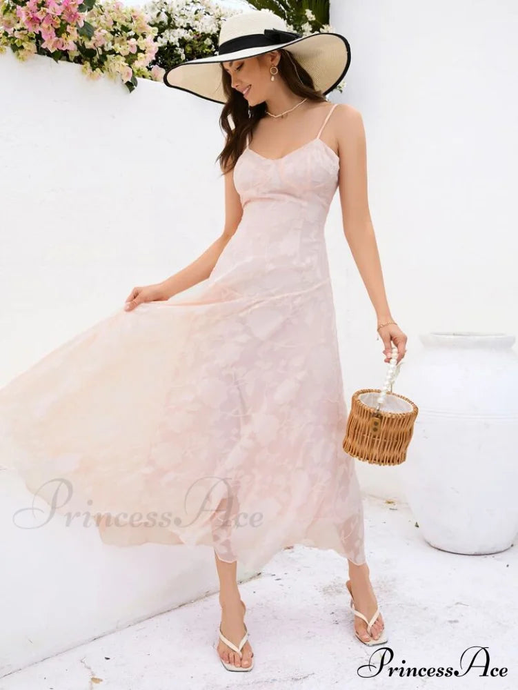 Blush Of Elegance Charming Lace Maxi Dress