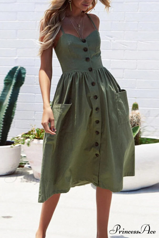 Bodycon Korean Graceful Fashion Dress Army Green / S Dresses