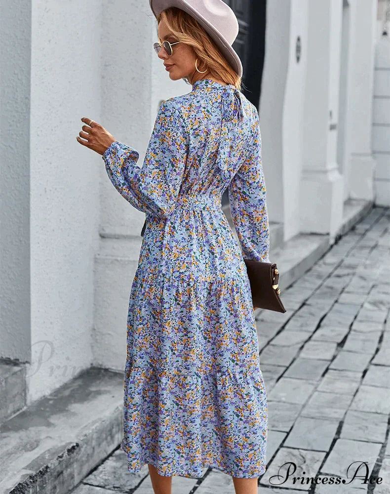 Bohemian Casual Dress With Print S / Yellow Print Dress