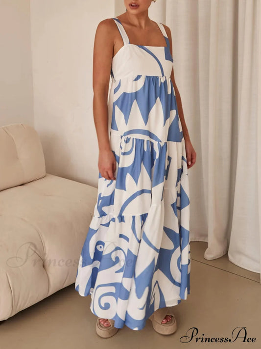 Bohemian Geometric Stylish Print Maxi Dress Dresses