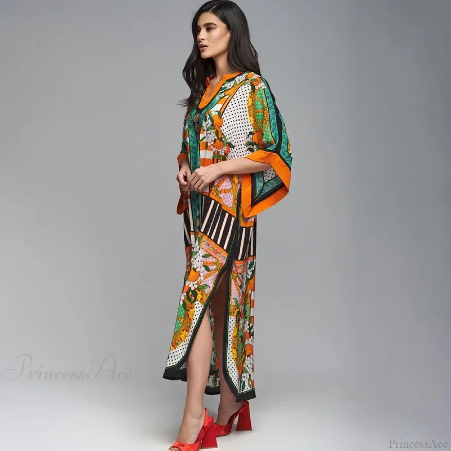 Boho Floral Print Beach Cover Up