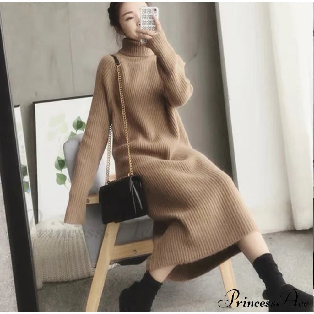 Bottoming The Sweater Cashmere Knitted - Gown Blouse Over Fall/Winter Thick Midlength Turtleneck