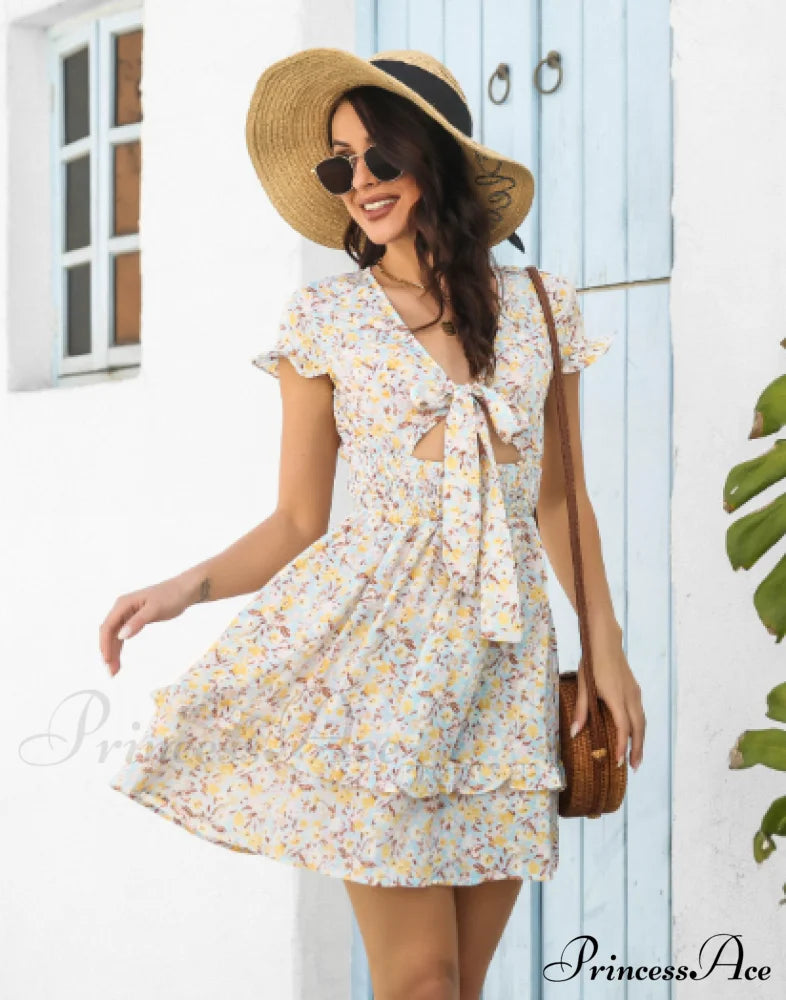 Bow Hollow Flowered With Skirt Design Xl / Apricot