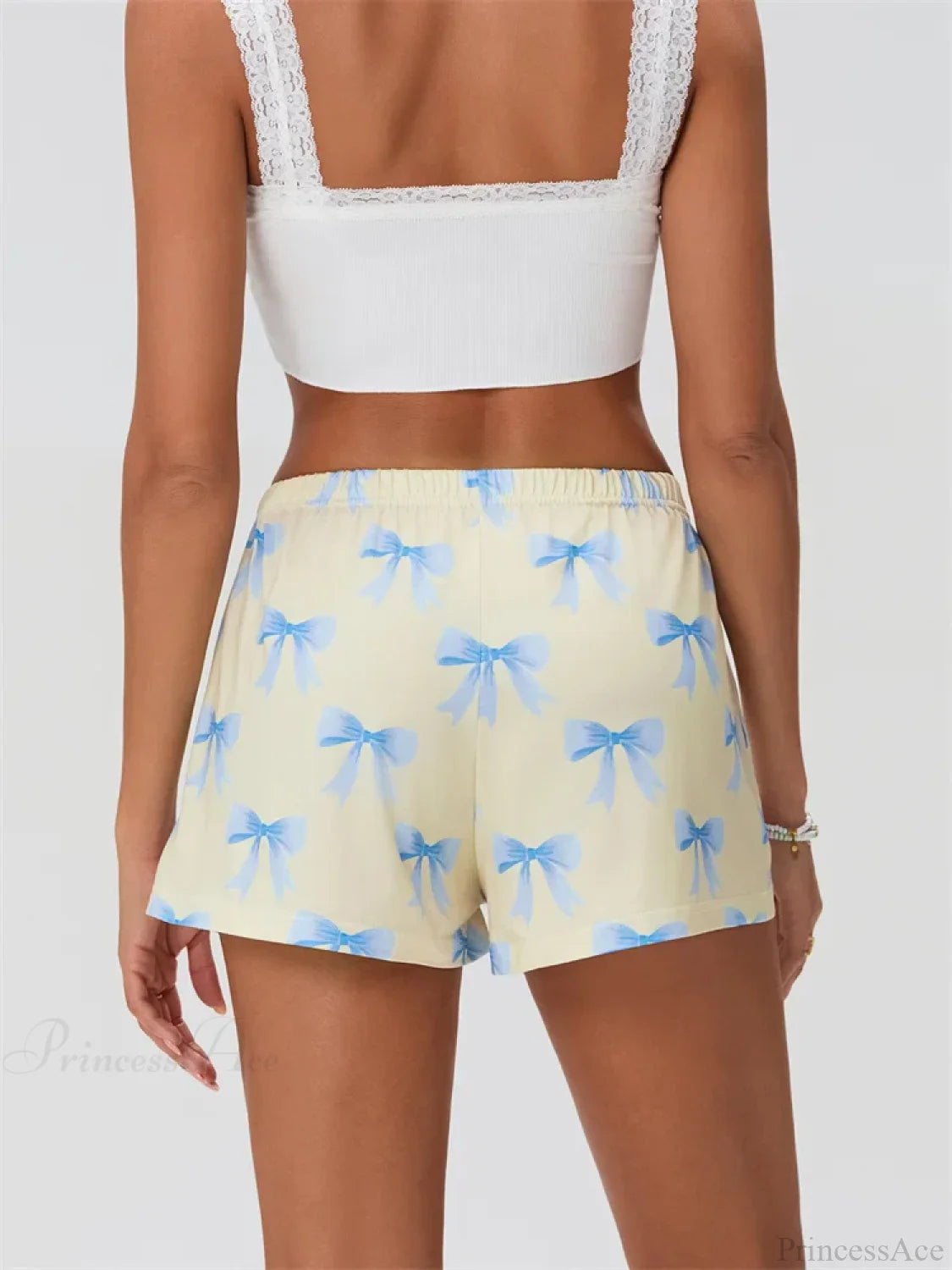 Bow Print Elastic Sleep Short short-250223