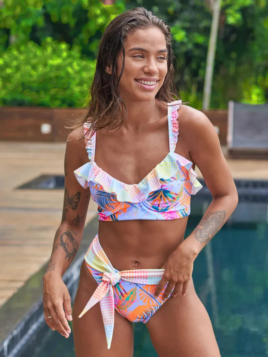 Brazilian Halter Push up Two Piece Set color8 / S