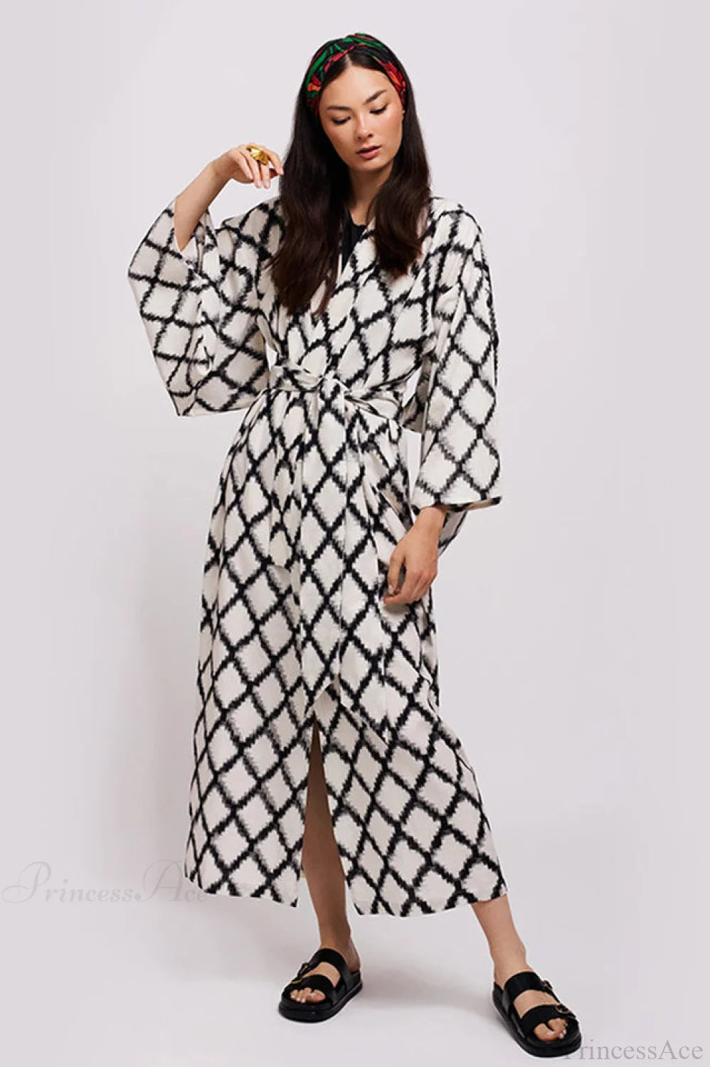 Brigitte One Of A Graceful Kind Ikat Maxi Kimono 2# / Size
