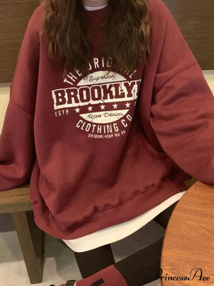 Broken Dreams Graceful Y2K Crop Top Burgundy / L Sweatshirts