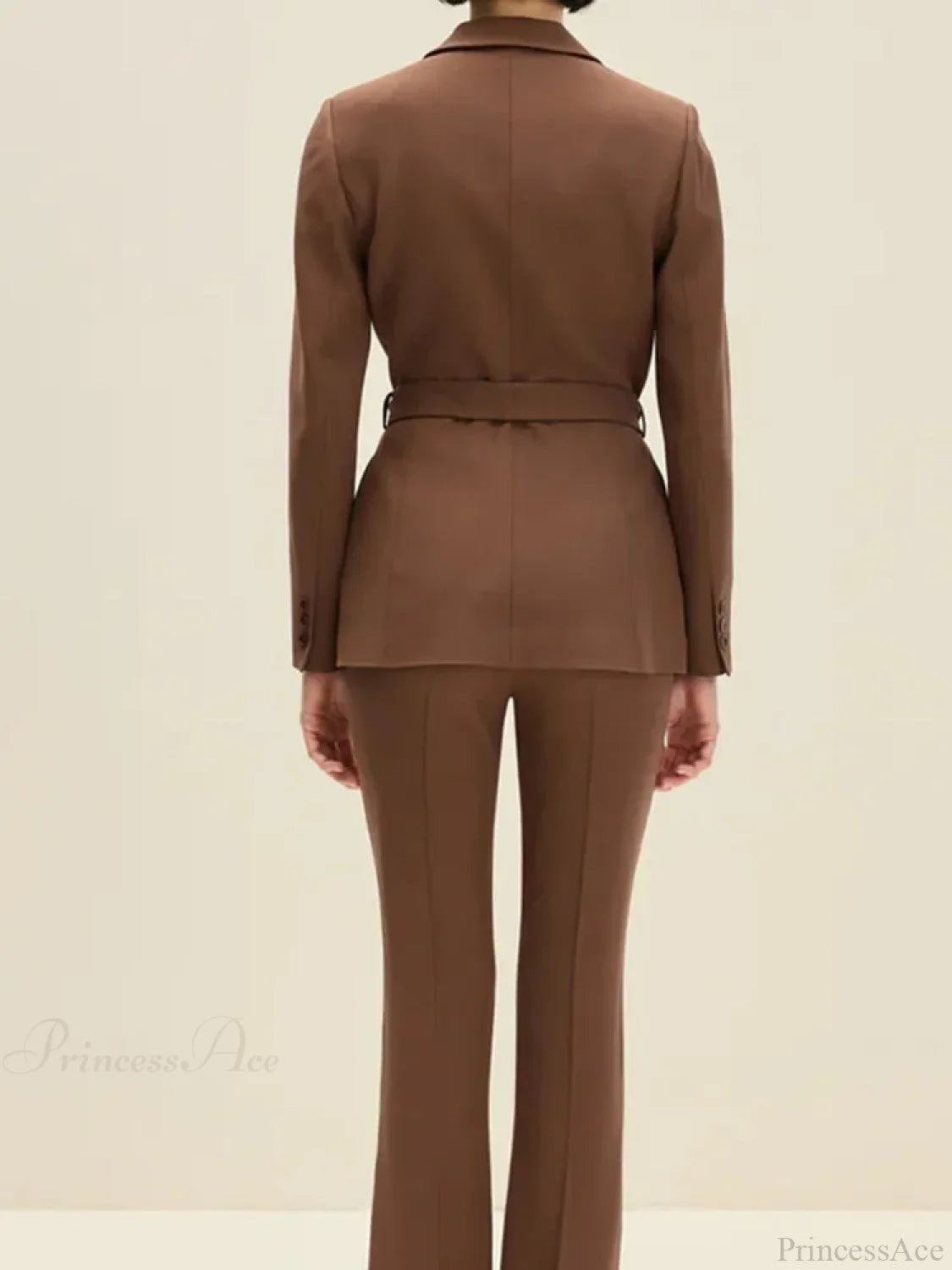Brown Elegant Single Breasted Suit Coat
